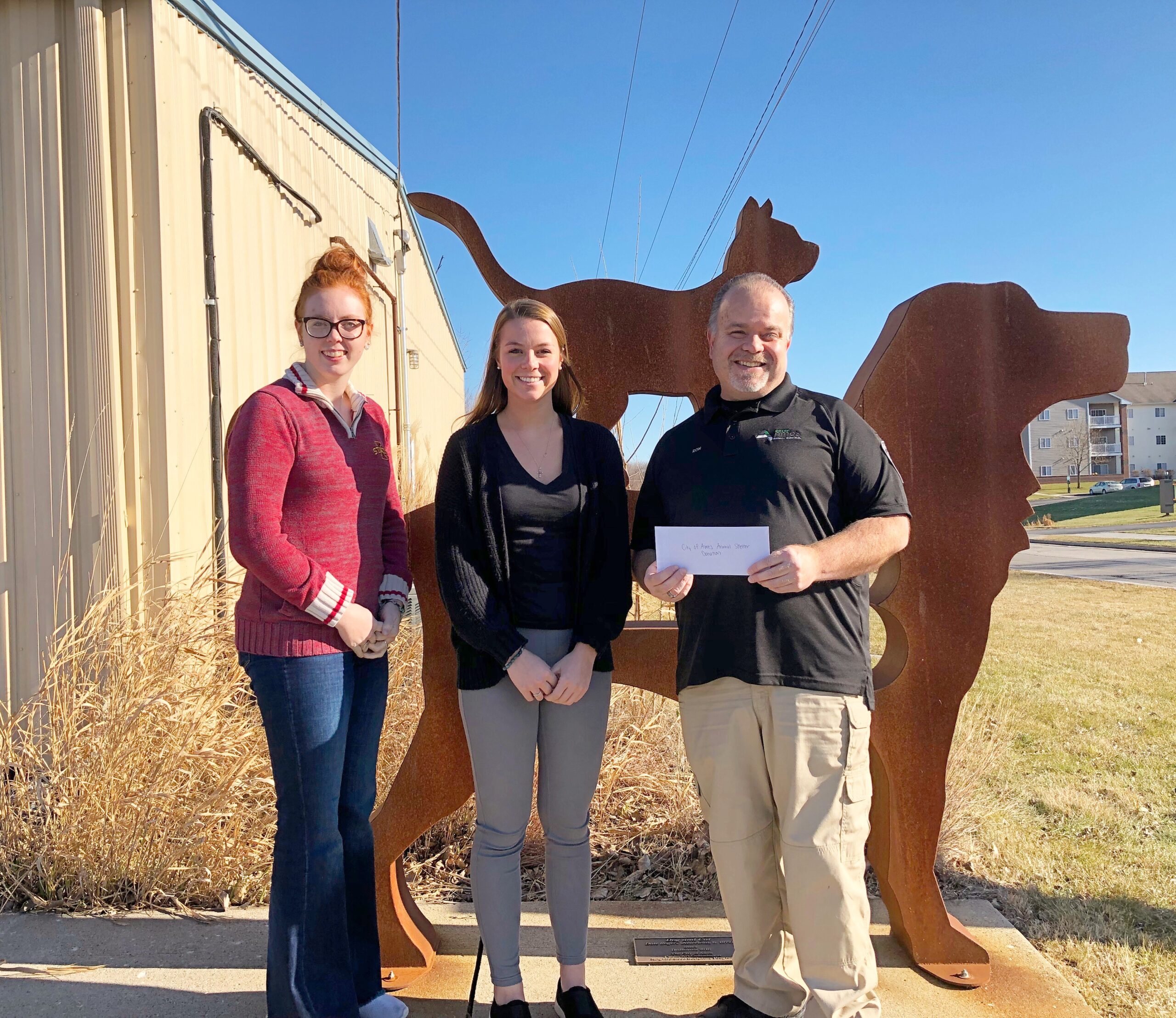 VetMeasure team donating to the Ames Animal Shelter